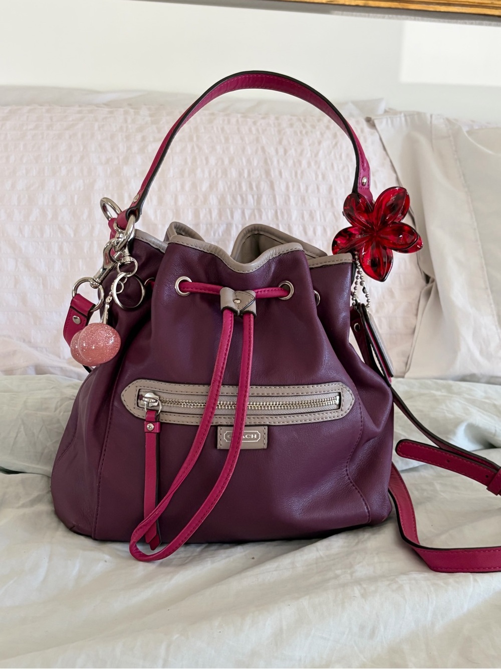 Coach purple pink bag shoulder crossbody